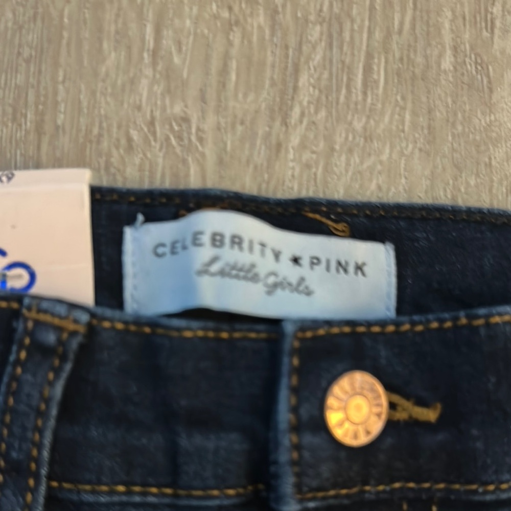 Celebrity Pink Blue Girl’s Distressed Blue Jeans Skinny 6X - Picture 2 of 9